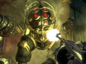 Une capture d'écran de Bioshock Remastered montrant un joueur combattant un Big Daddy (source d'image : SteamDB)