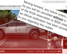 Ce Cybertruck Tesla sur Cars &amp; Bids est exempté de la politique anti-revente de Tesla, mais d'autres ont été interdits pour avoir tenté des ventes similaires. (Source de l'image : Cars &amp; Bids / Cybertruck Owners Club - édité)
