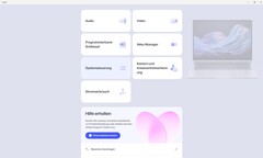 Le menu principal des options de réglage