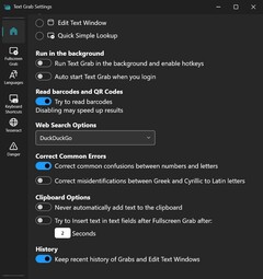 Paramètres de saisie de texte