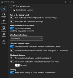 Paramètres de saisie de texte