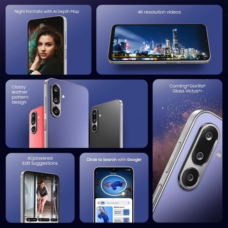Les principales caractéristiques du Samsung Galaxy F36 5G (Source : Samsung)