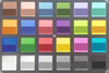 Poptel P60 - ColorChecker Passport : la couleur de référence se situe dans la partie inférieure de chaque bloc.