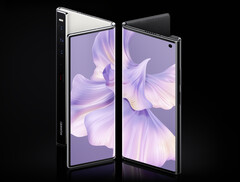 Le Huawei Mate Xs 2 se décline en finitions noire et blanche. (Image source : Huawei)