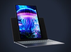 Lenovo a mis au point un ordinateur portable dont l&#039;écran peut être tourné en mode portrait. (Source de l&#039;image : Evan Blass, édité)