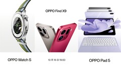 Outre l&#039;Oppo Find X9, qui est le produit phare, l&#039;Oppo Watch S et l&#039;Oppo Pad 5 seront également lancés la semaine prochaine. (Source de l&#039;image : Oppo, édité)