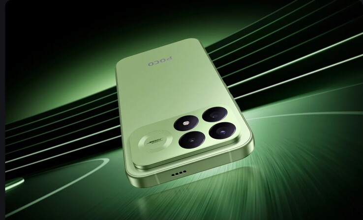 Le POCO F9 Pro en vert Aurora.