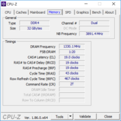 Dell Precision 5530 - CPU-Z : mémoire vive.