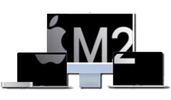 Apple dispose apparemment d&#039;une gamme complète de produits Mac alimentés par M2, dont la sortie est prévue en 2022. (Image source : Apple - edited)