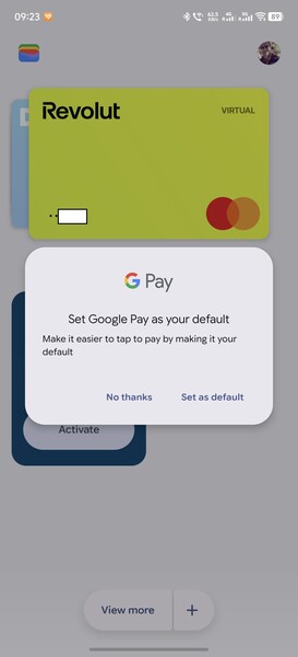 Une nouvelle fenêtre contextuelle vous propose de définir Google Pay comme moyen de paiement par défaut.