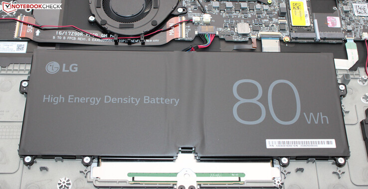 La batterie a une capacité de 80 Wh.