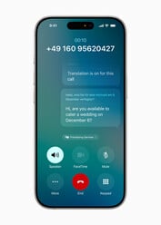 Traduction en direct des messages (source de l'image : Apple)