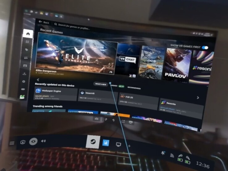 L'interface de Steam Frame rappelle Steam en mode Big Picture.