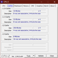 Caches CPU-Z