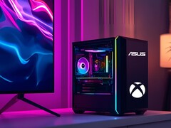 Maquette d'un PC de jeu compact avec les logos Asus et Xbox (Source de l'image : Asus, Microsoft Gaming avec modifications)
