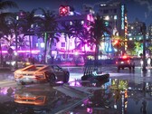 Capture d’écran de GTA 6 montrant la vie nocturne de Vice City