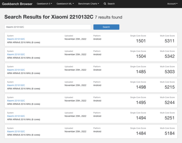 (Fuente de la imagen: Geekbench)