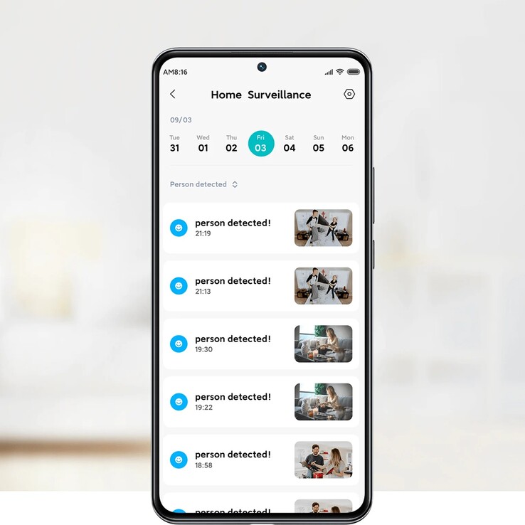 Vous pouvez visionner les vidéos capturées par la Xiaomi Smart Camera C200 sur votre téléphone. (Image source : Xiaomi)