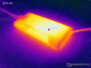 L'adaptateur CA atteint plus de 45°C lorsque vous utilisez des charges exigeantes