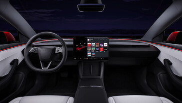 Tesla affirme avoir amélioré les matériaux de la Model 3 et avoir inclus deux chargeurs sans fil sous l'écran d'infodivertissement. (Source de l'image : Tesla)