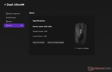 Section de vérification de la mise à jour du logiciel