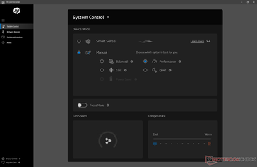 Le HP Command Center indique la vitesse du ventilateur, mais il est impossible de la régler