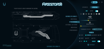 Zotac FireStorm - Effets RVB et zones d'éclairage