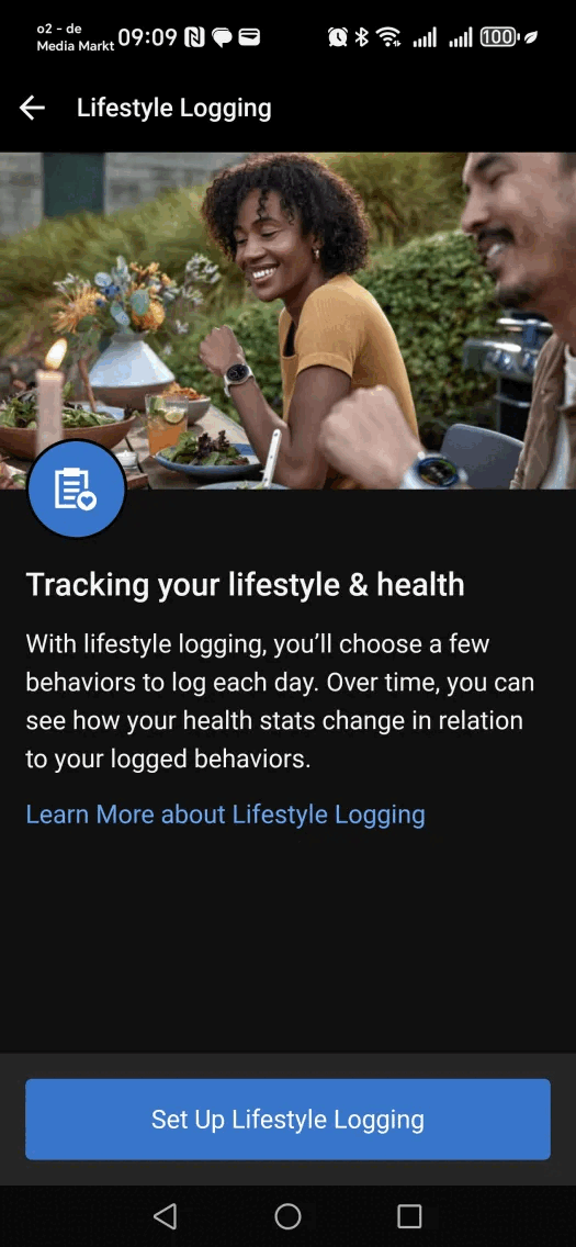 Capture d'écran de l'outil Garmin Lifestyle Logging. (Source de l'image : Capture d'écran)
