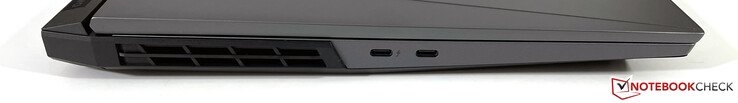 Côté gauche : USB-C 4 avec Thunderbolt 4 (DisplayPort 1.4), USB-C 3.2 Gen.2 (DisplayPort 1.4)