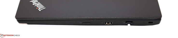Côté droit : lecteur de carte micro SD, USB A 2.0, Ethernet, verrou de sécurité Kensington.