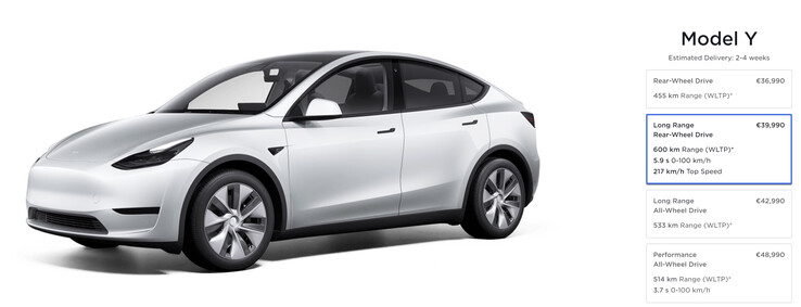 La Model Y LR RWD ne coûte que 39 990 euros dans certains pays (image : Tesla)