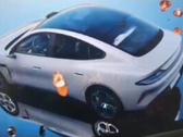Une image de la voiture Xiaomi ayant fait l'objet d'une fuite. (Source : Car News China)