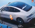 Une image de la voiture Xiaomi ayant fait l'objet d'une fuite. (Source : Car News China)