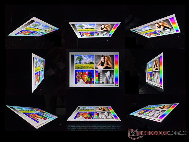 Grands angles de vision OLED. Il y a un effet arc-en-ciel à partir d'angles extrêmes