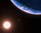 Illustration d'artiste montrant une exoplanète et une étoile.