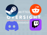 Les PDG de quatre grands forums/plateformes ont été convoqués pour témoigner le 8 octobre 2025. (Source de l'image : Steam, Reddit, Discord, Twitch, Committee on Oversight and Government Reform - Edited)
