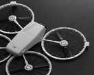 Le drone compact DJI Flip mesurerait 136×62×165 mm lorsqu'il est plié et se déploierait jusqu'à 233×280×79 mm. (Source de l'image : @Quadro_News sur X/Twitter)