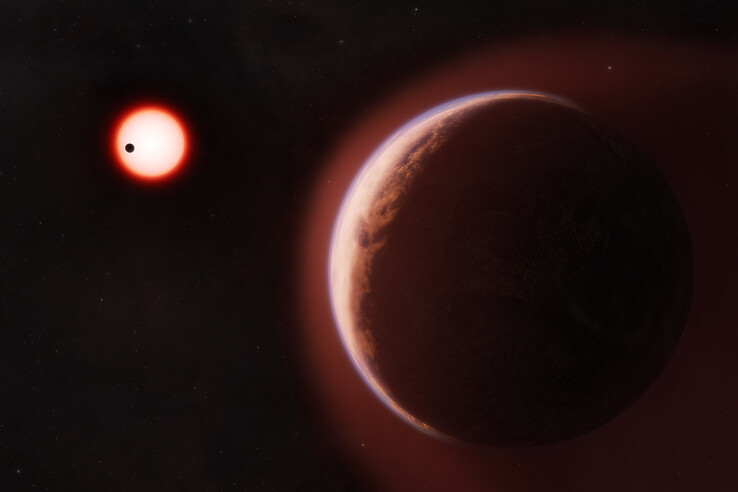Une illustration d'artiste représentant l'exoplanète LHS 1140 b.