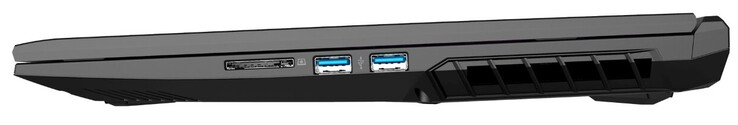 Côté droit : Lecteur de carte mémoire (SD), 2x USB 3.2 Gen 1 (Type-A)