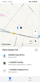 La localisation à l'aide d'une carte n'est possible que dans HarmonyOS/EMUI.