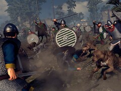 Une image montrant deux armées dans « A Total War Saga : Thrones of Britannia », actuellement en vente sur Steam.