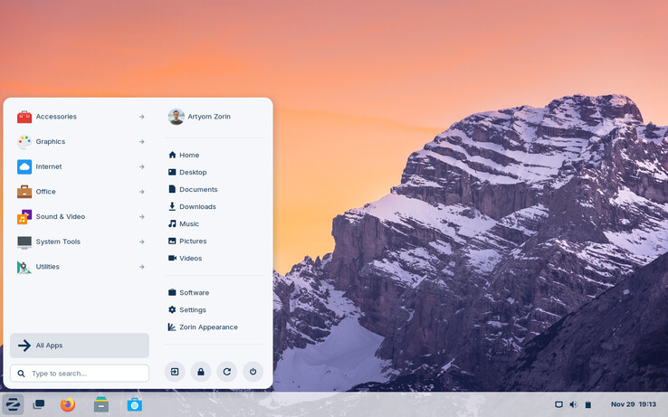 Capture d'écran du bureau de Zorin OS 17 après installation (Image : Zorin).
