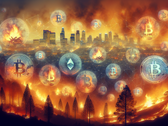 Incendies de Californie - les dons en crypto-monnaies sont désormais acceptés pour aider les victimes (Image source : AI generated)