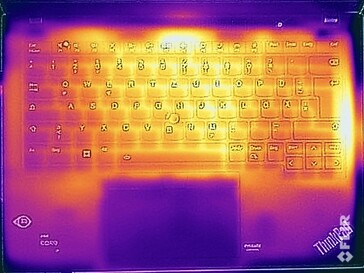 Températures de surface lors de l'essai sous contrainte (en haut)