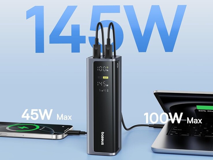 La batterie externe Baseus EnerGeek GR12 permet de recharger deux ordinateurs portables en même temps.