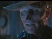 Une capture d'écran de la goule jouée par Walter Goggins qui fait le point sur la situation dans le final