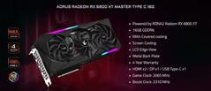 Variante RX 6800 XT. (Source de l'image : Gigaoctet via VideoCardz)