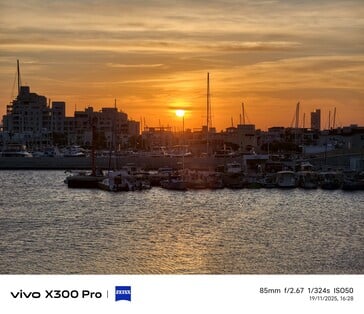 Vivo X300 Pro 85 mm réglage par défaut.