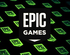 Epic Games avait déjà distribué gratuitement Dark et Darker en décembre 2024. Le logo de la boutique Epic Games est superposé à un arrière-plan stylisé contenant d'autres logos. (Source de l'image : Epic Games Store)