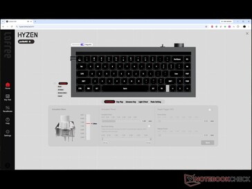Pilote Web Lofree Hyzen avec personnalisation de l'interrupteur magnétique et mode magnétique activé.